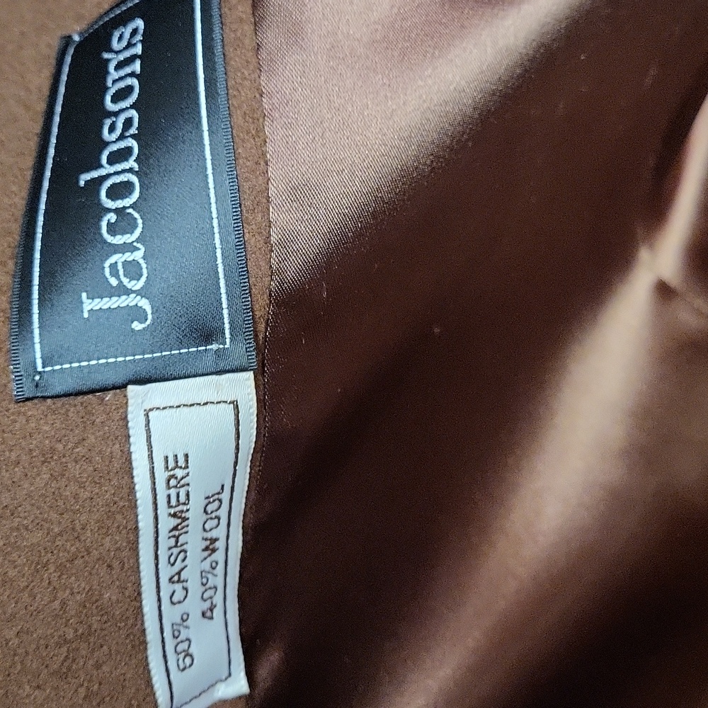 Jacobsons Vintage Cashmere Wool Blend Brown Women's Size 12 Coat - Picture 5 of 11